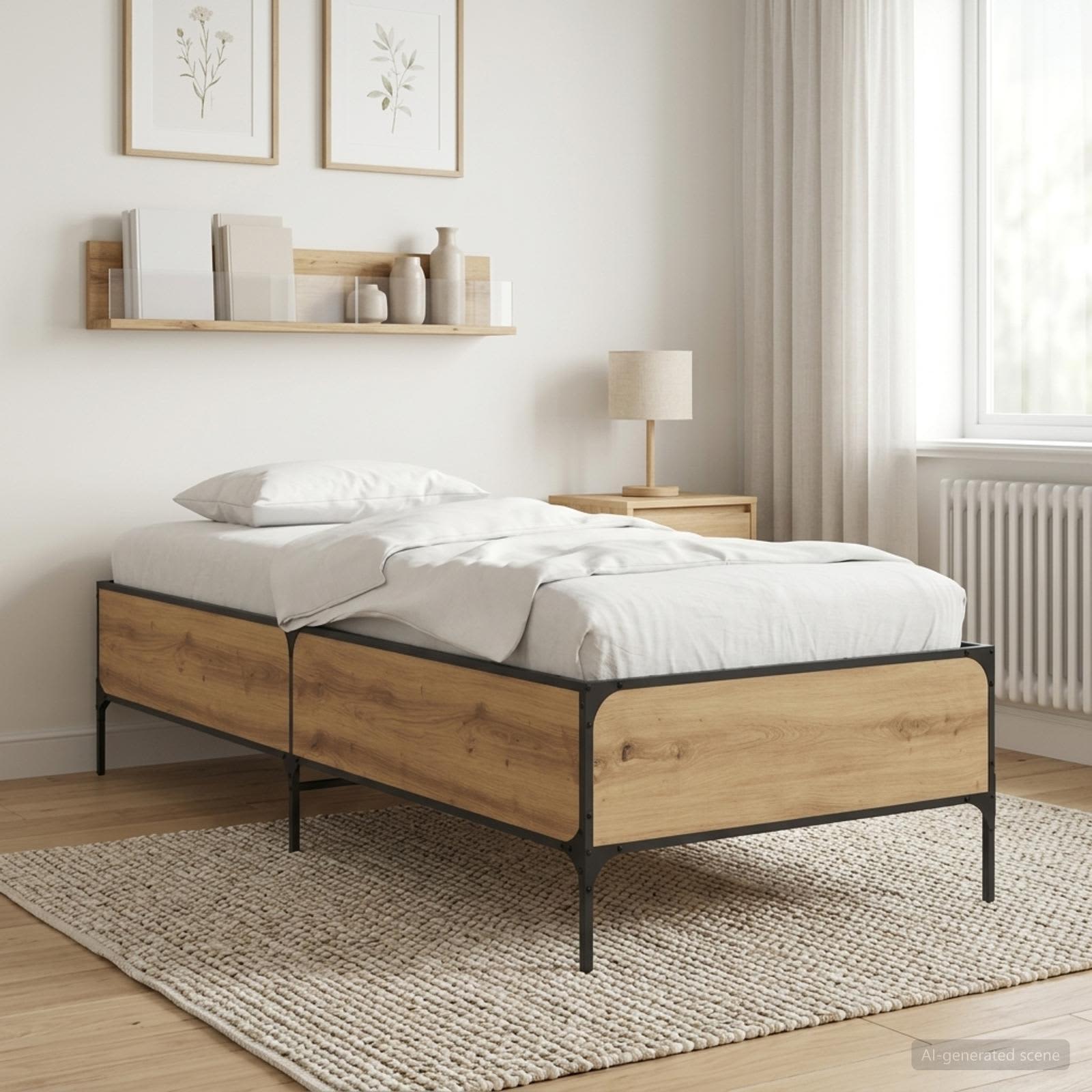 Sängram Artisan-ek 80 x 200 cm Konstruerat trä