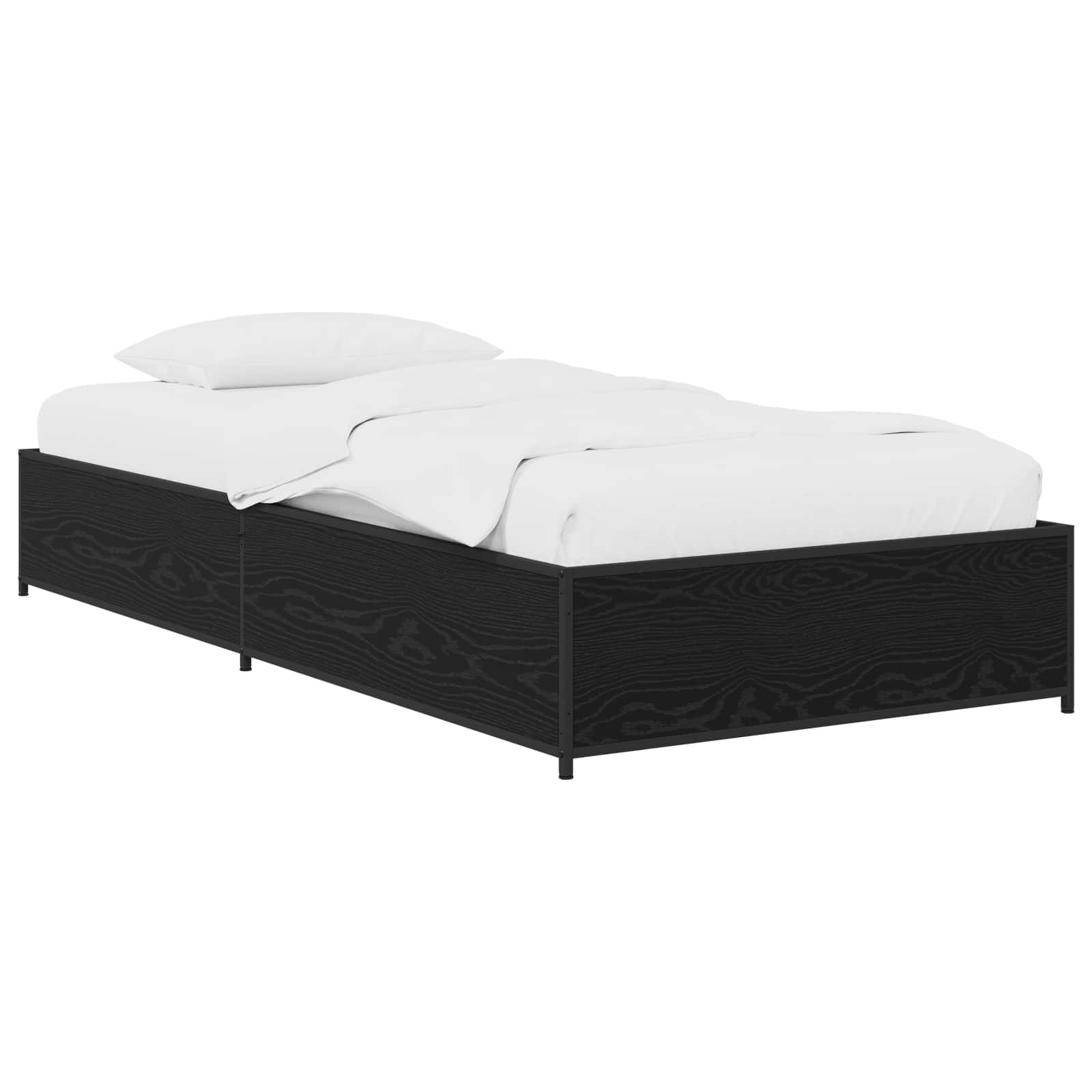 Sängram Svart ek 80 x 200 cm Konstruerat trä
