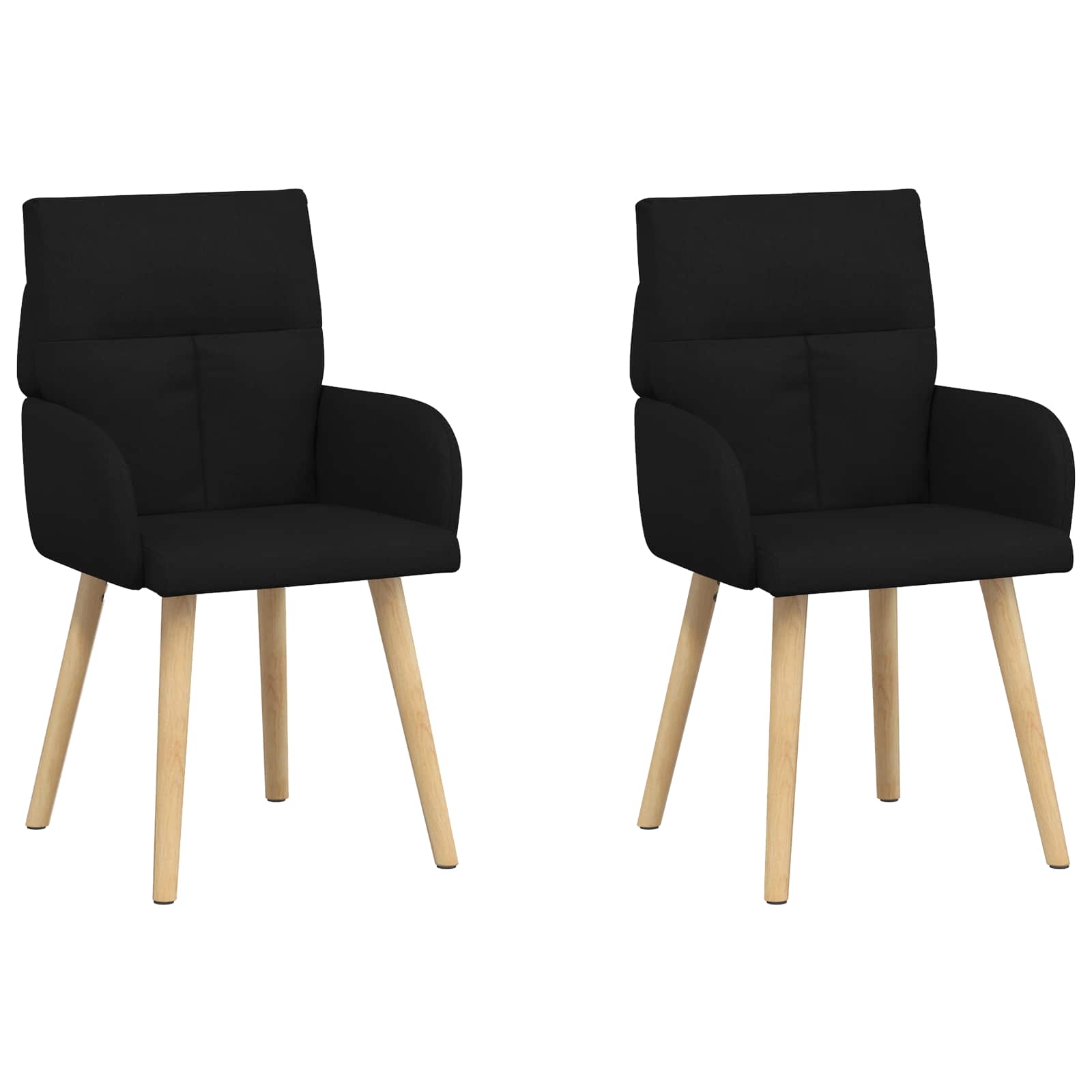 Matstolar 2 st Tyg Svart 60 x 56 x 96 cm