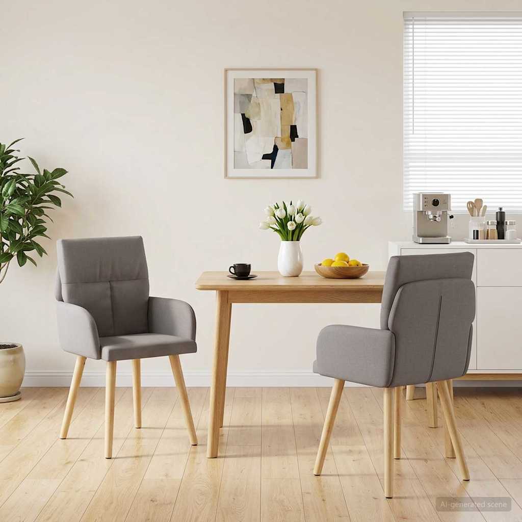 Matstolar 2 st Tyg Taupe 60 x 56 x 96 cm