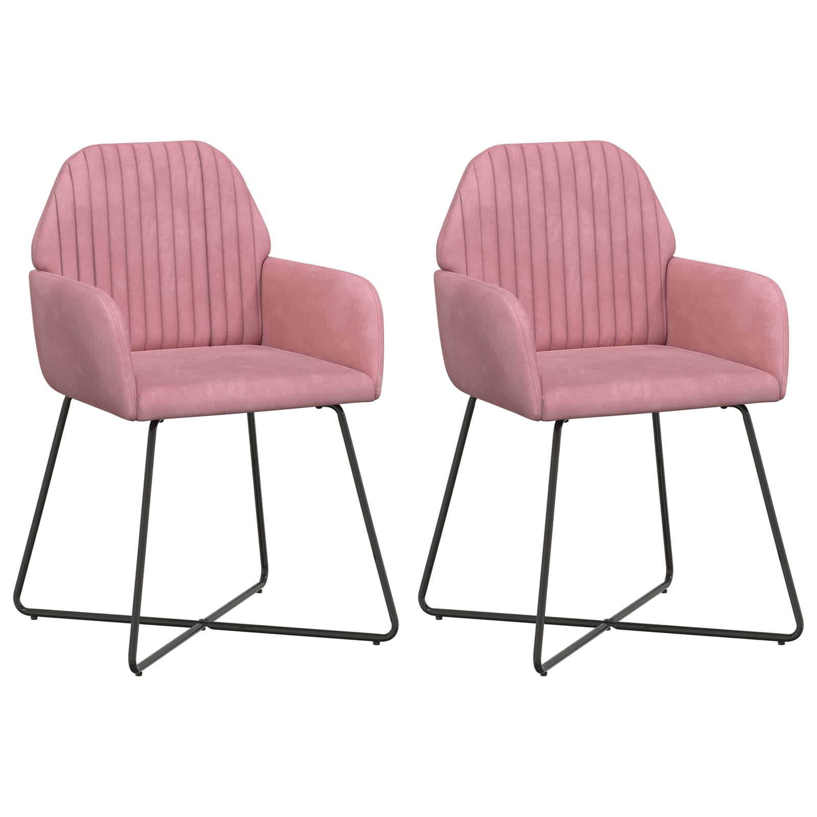 Matstolar 2 st Sammet Rosa 55 x 50 x 84 cm
