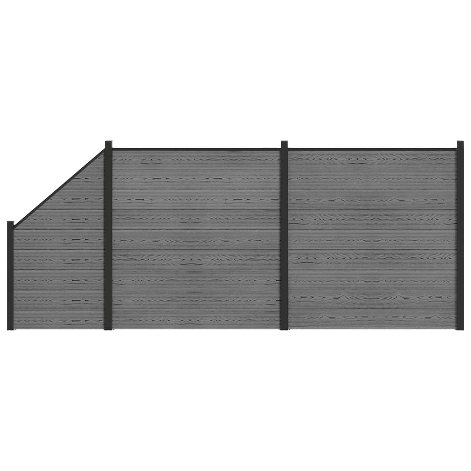 Stängselset 446 x 186 cm WPC och aluminium Grå