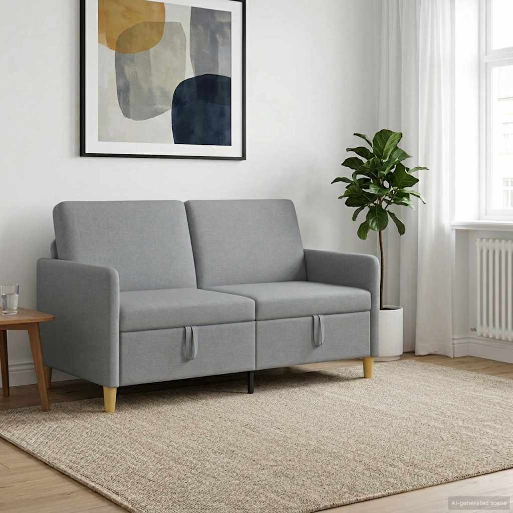 Soffa med förvaring Ljusgrå 152 x 78 x 87 cm Polyester