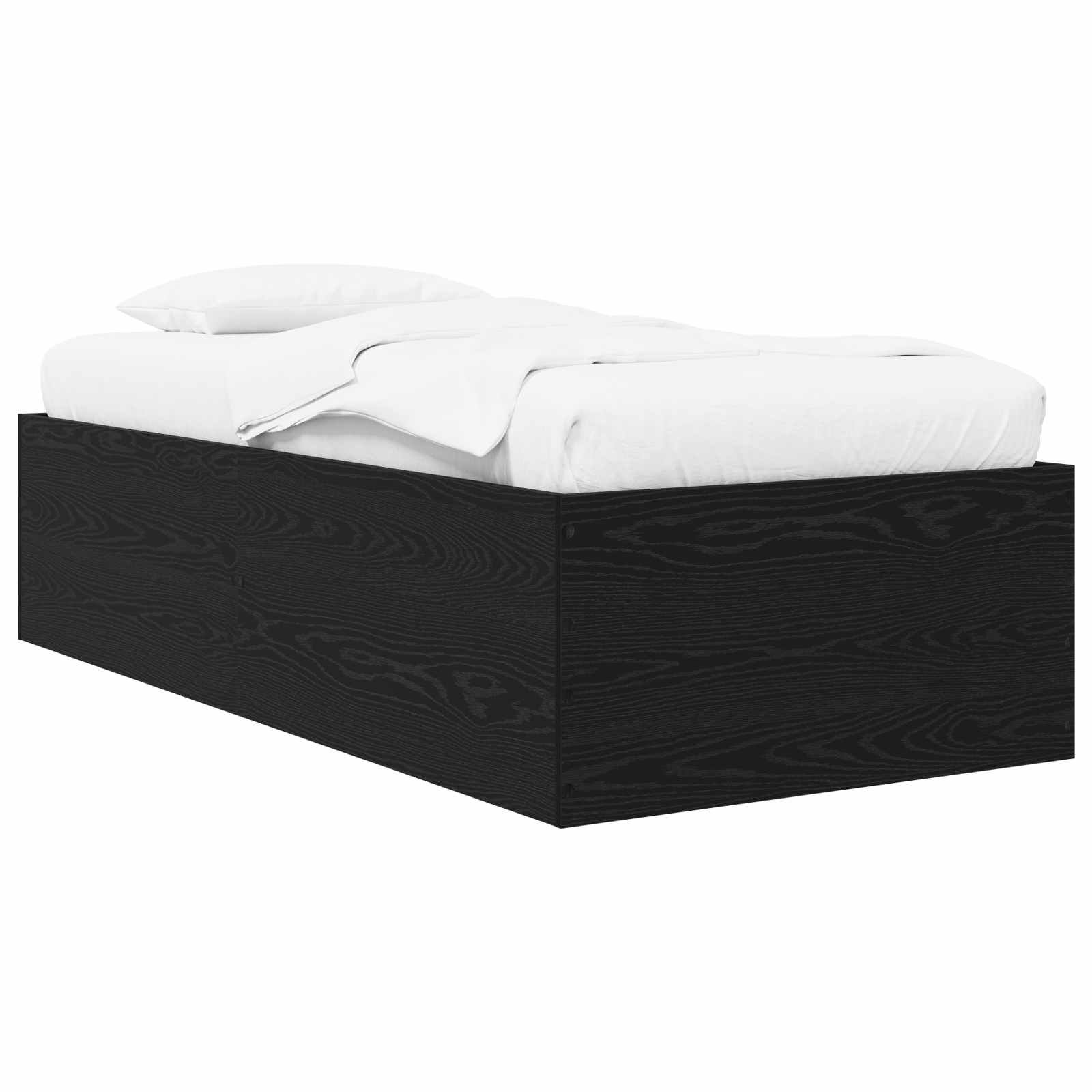 Golvsängsram Svart ek 80 x 200 cm Konstruerat trä