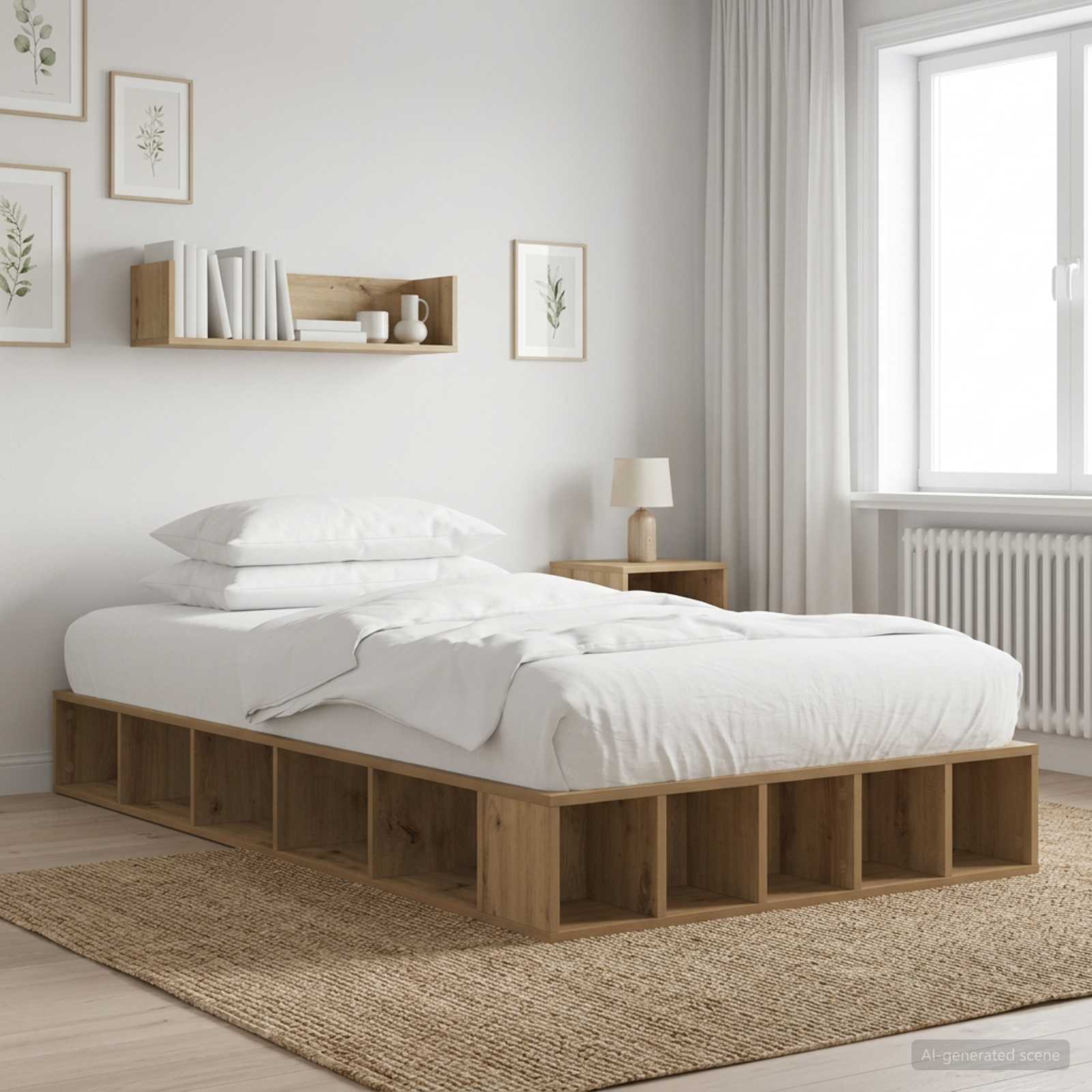 Sängram med förvaring Artisan-ek 80 x 200 cm Konstruerat trä