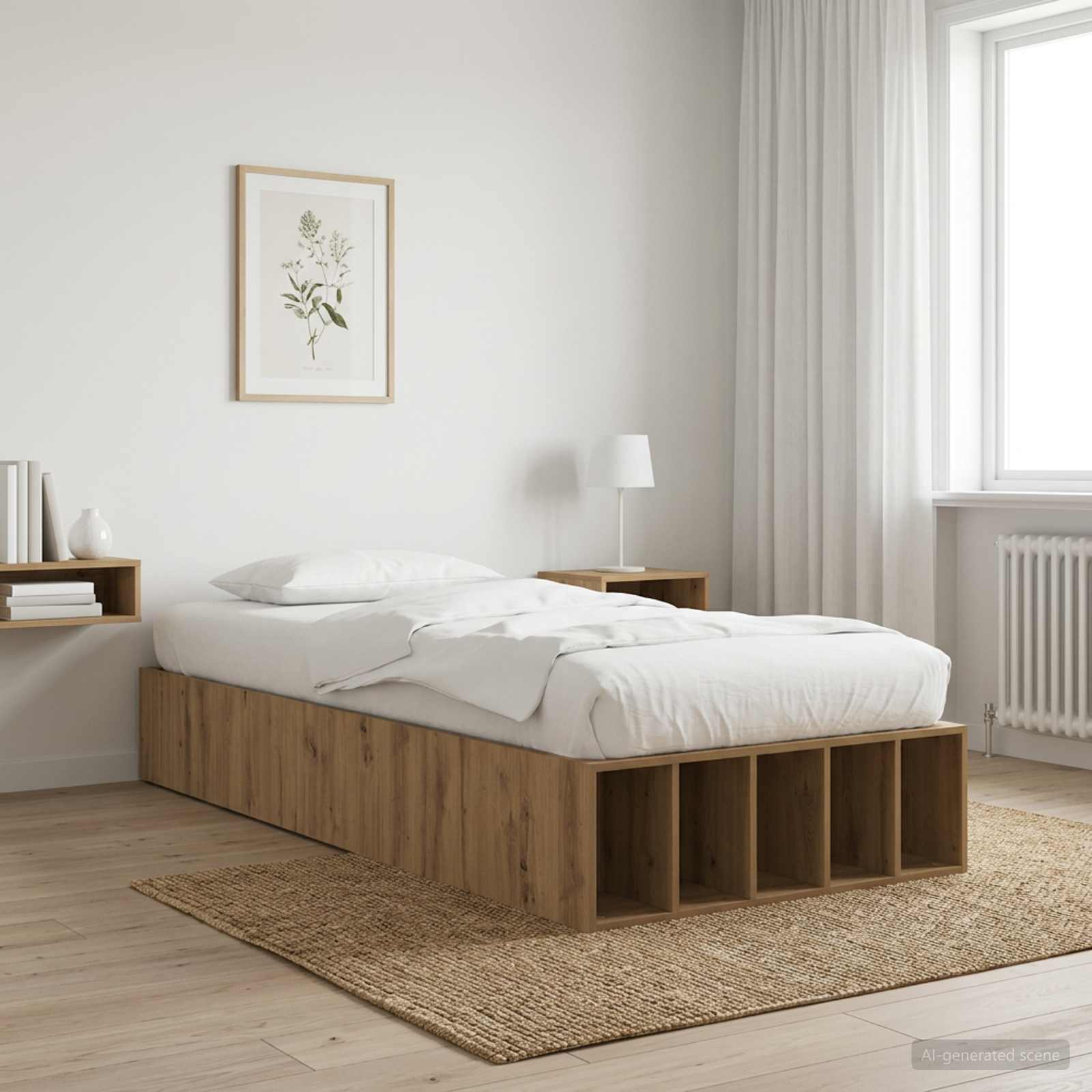 Sängram med förvaring Artisan-ek 80 x 200 cm Konstruerat trä