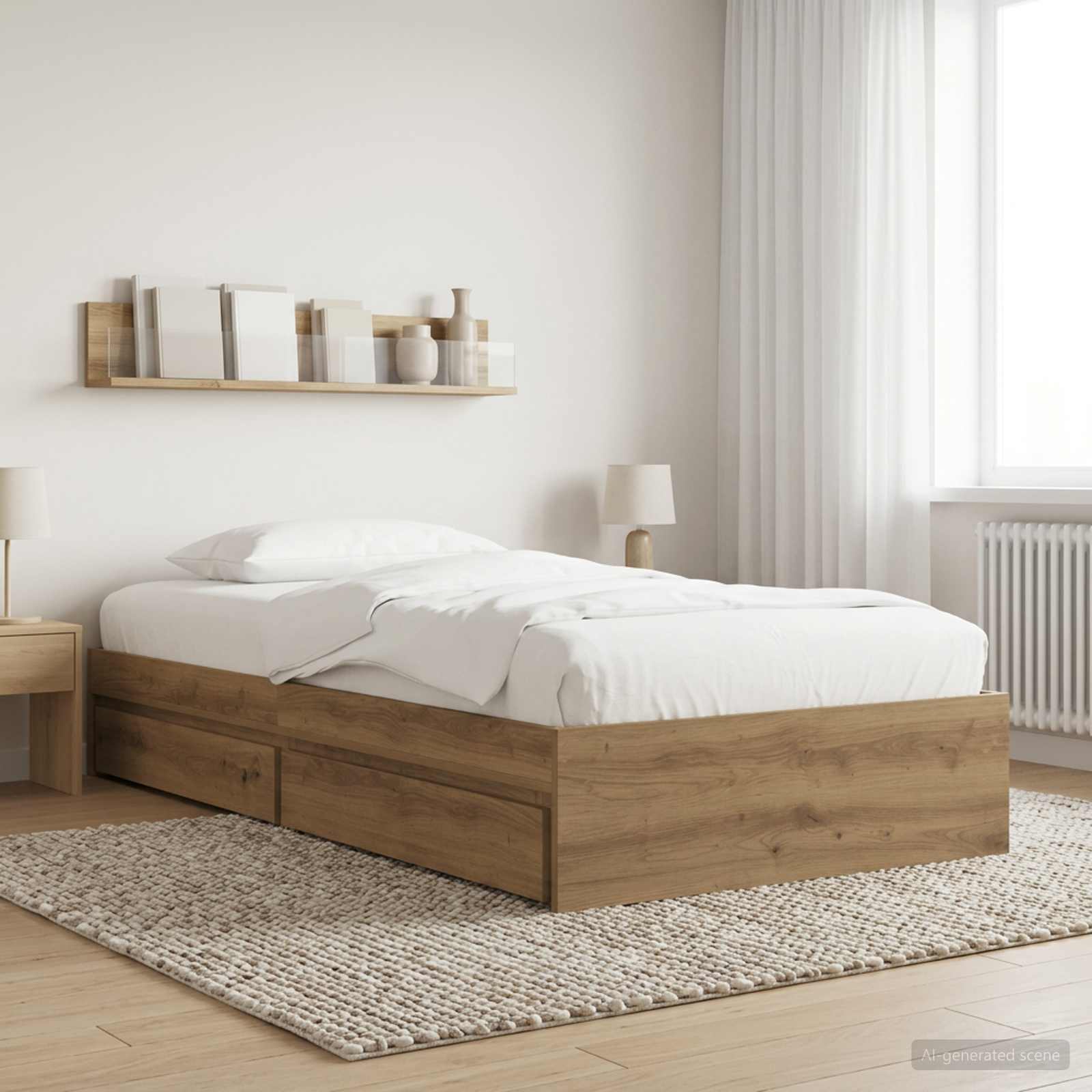 Sängram med förvaring Artisan-ek 80 x 200 cm Konstruerat trä