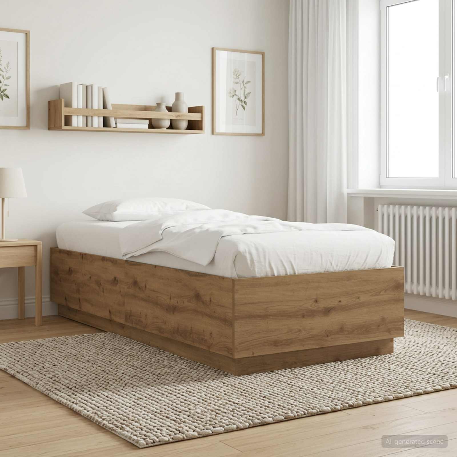 Sängram Artisan-ek 80 x 200 cm Konstruerat trä