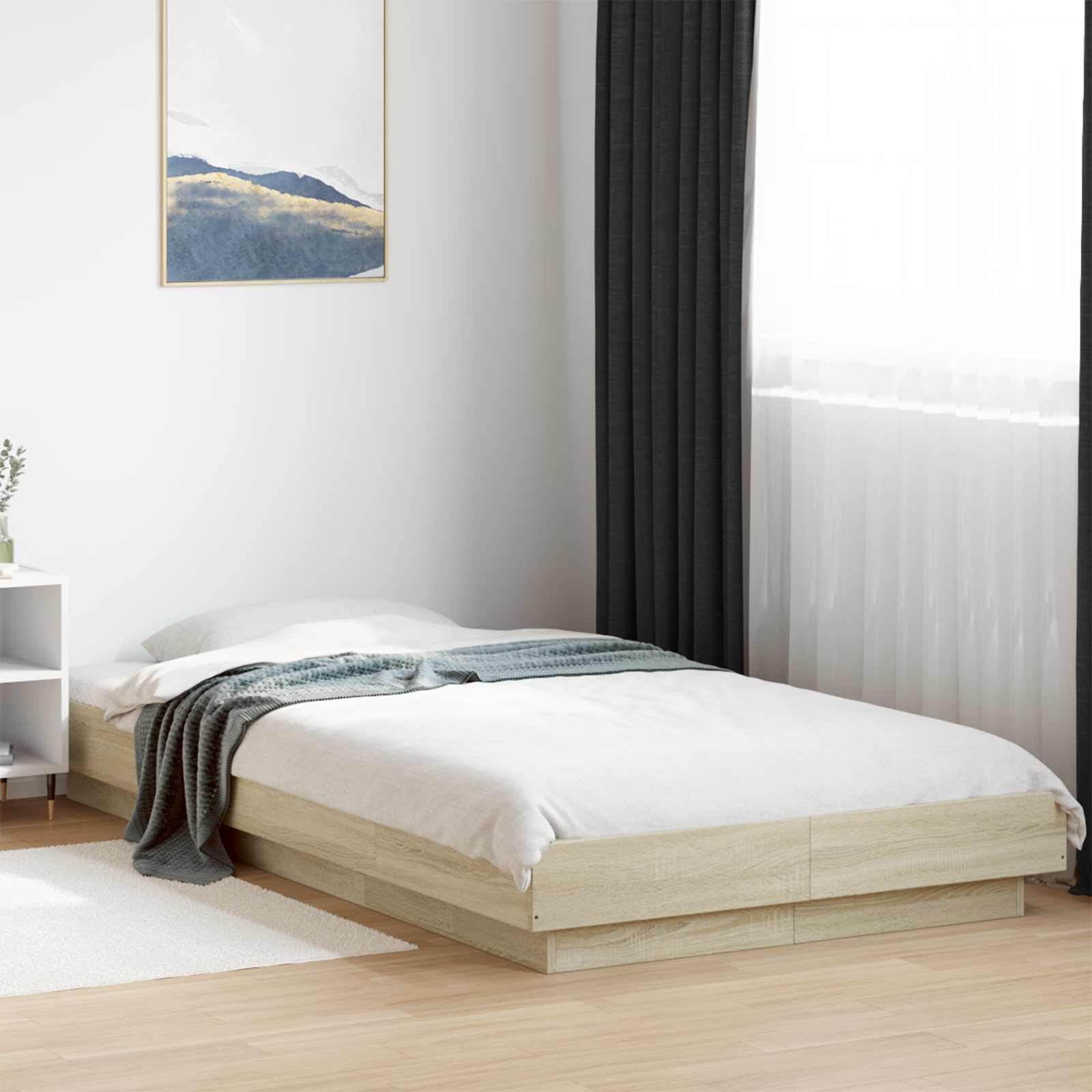 Golvsängsram Sonoma-ek 80 x 210 cm Konstruerat trä