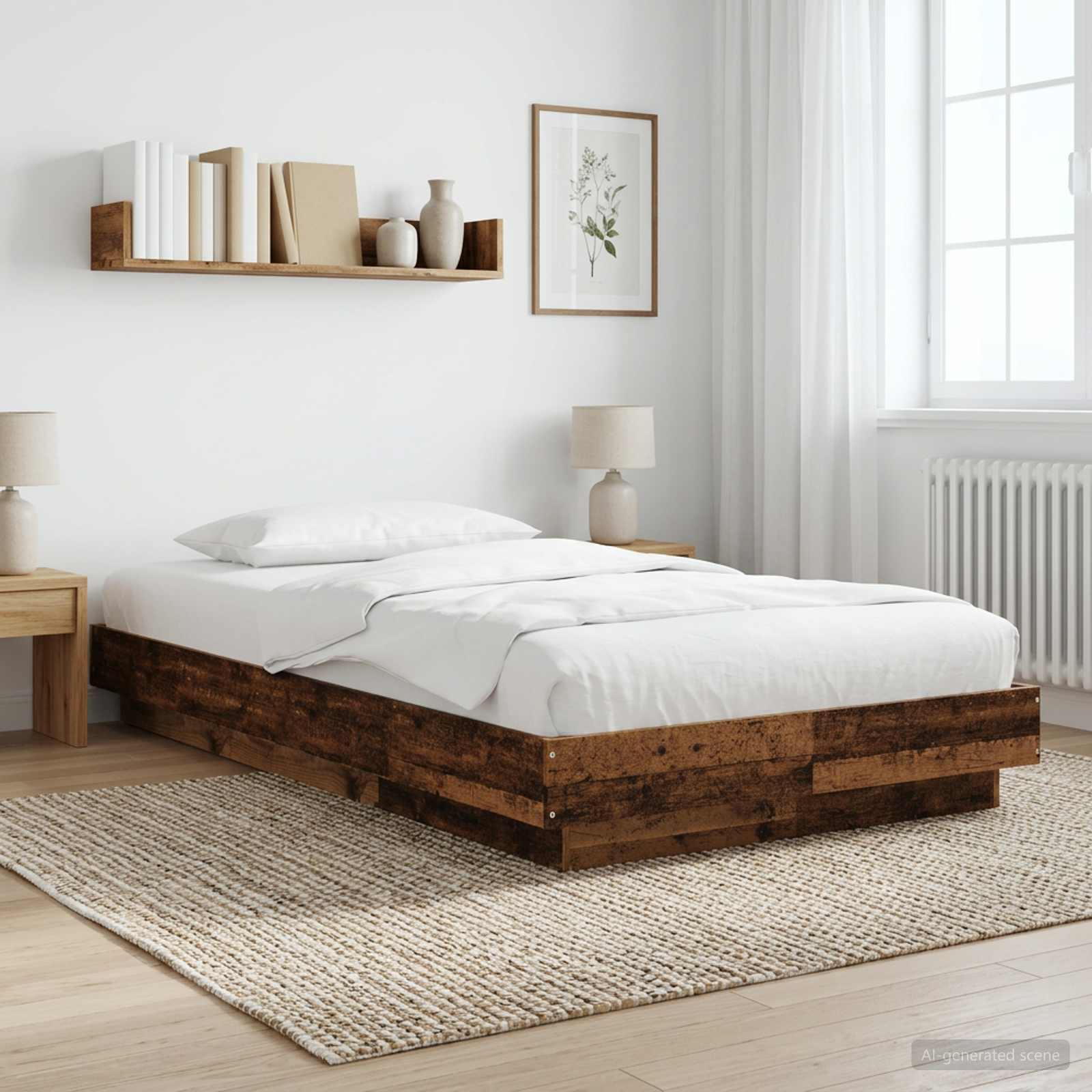 Golvsängsram Gammalt trä 80 x 210 cm Konstruerat trä