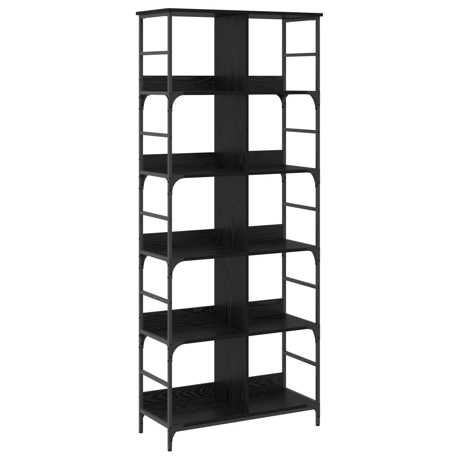 Hyllsystem 4 nivåer 78,5 x 33 x 188,5 cm metall PB Svart ek