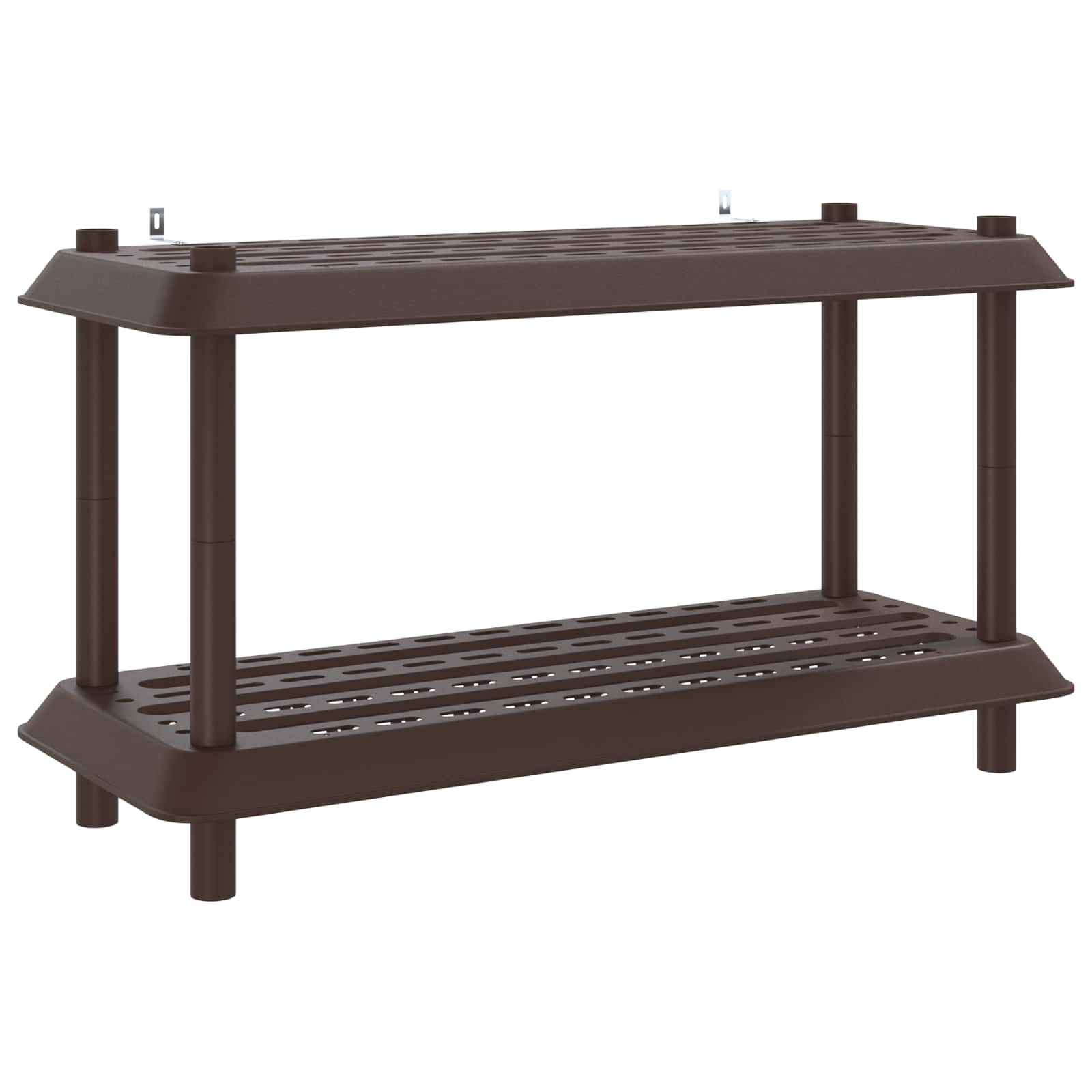 Hyllsystem 2 nivåer 100 x 40 x 55,5 cm PP Brun
