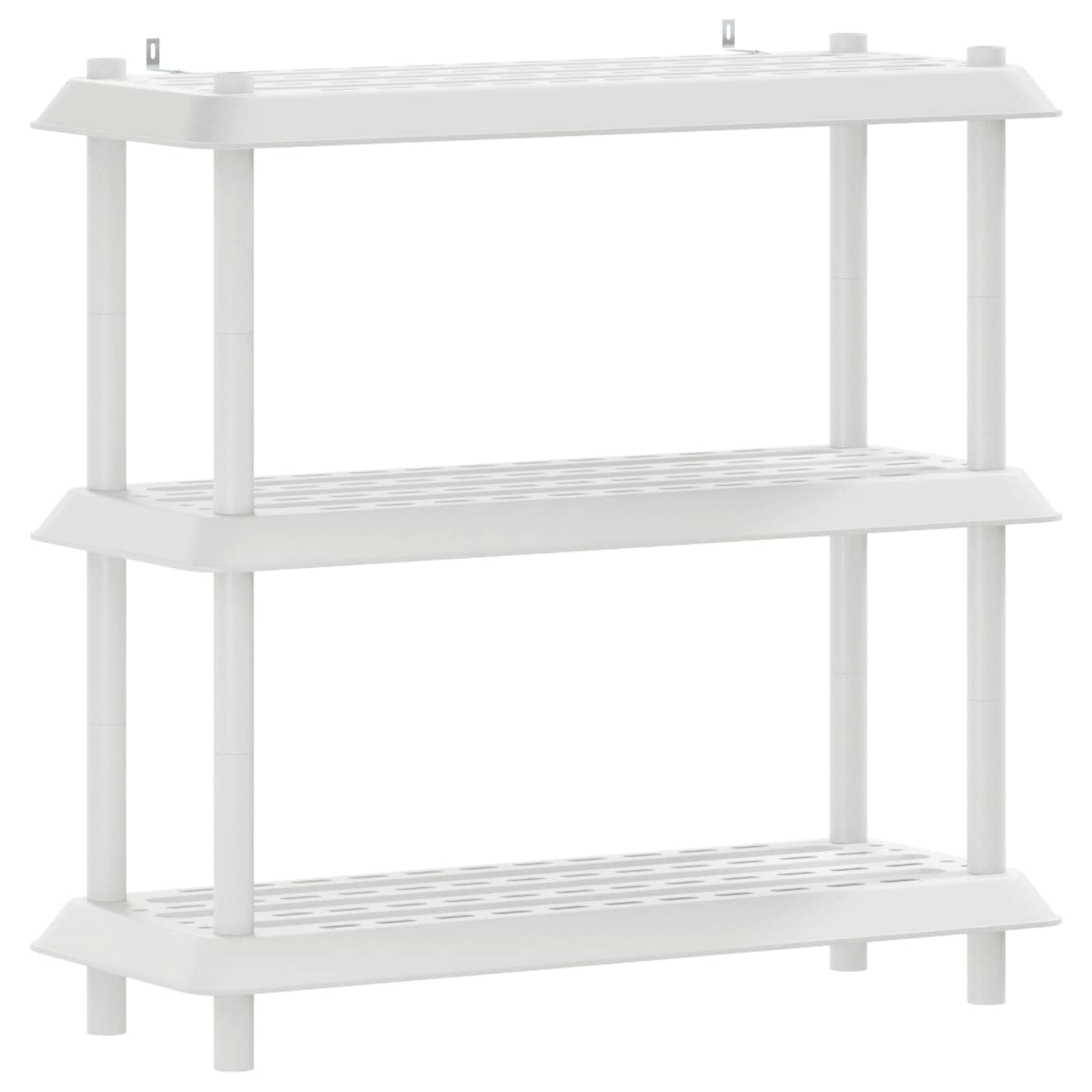 Hyllsystem 3 nivåer 100 x 40 x 96 cm PP Vit