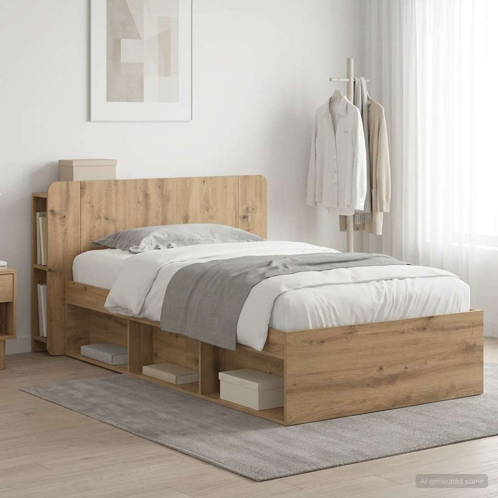 Sängram med förvaring Artisan-ek 90 x 200 cm Konstruerat trä