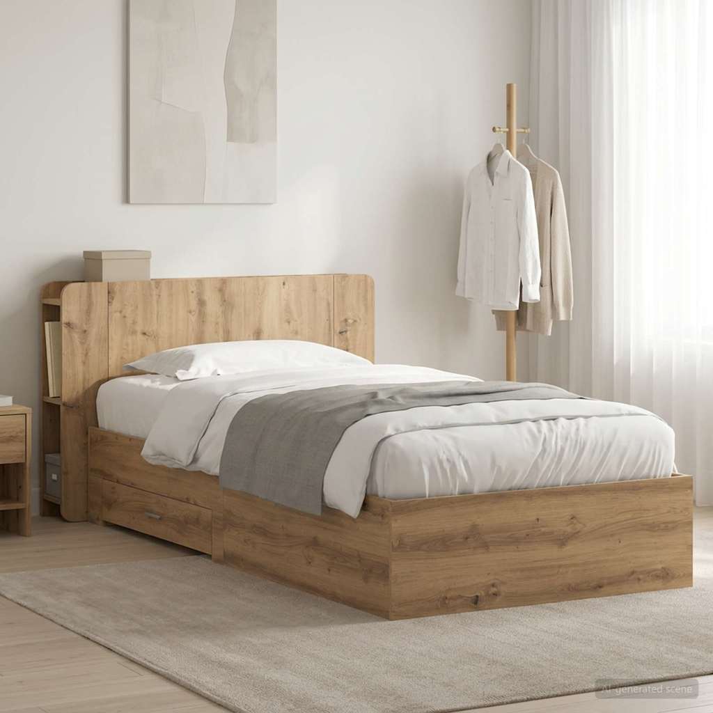 Sängram med förvaring Artisan-ek 80 x 200 cm Konstruerat trä