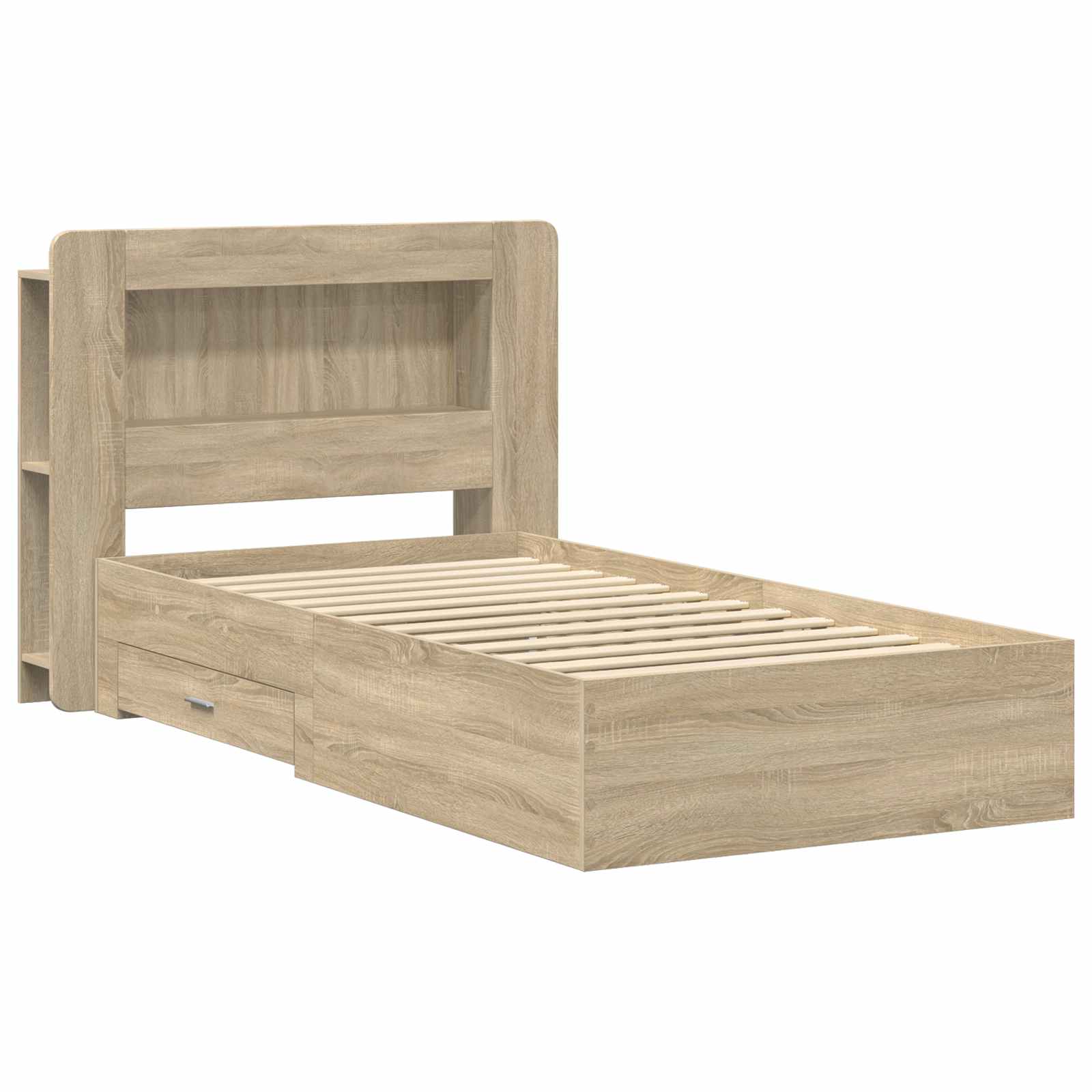 Sängram med förvaring Sonoma-ek 75 x 190 cm Konstruerat trä