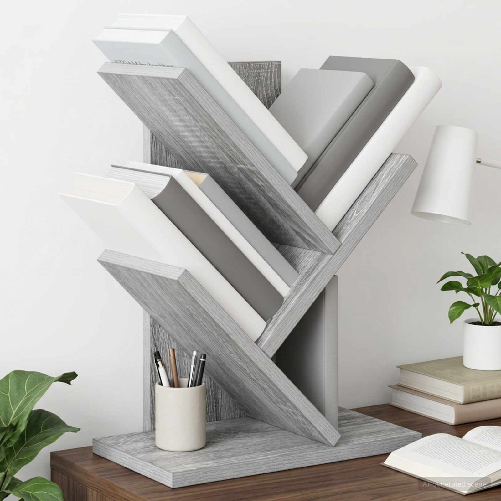 Trä Bokhylla 3-Tier 30 x 18 x 40 cm Konstruerat trä Grå Sonoma