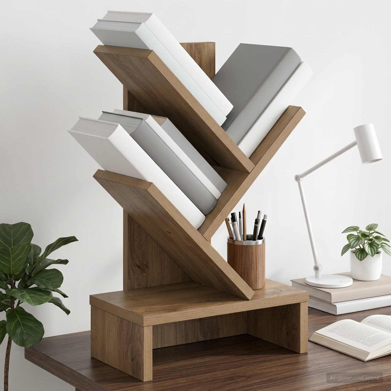 Trä Bokhylla 3-Tier 30 x 18 x 48 cm Konstruerat trä Artisan-ek