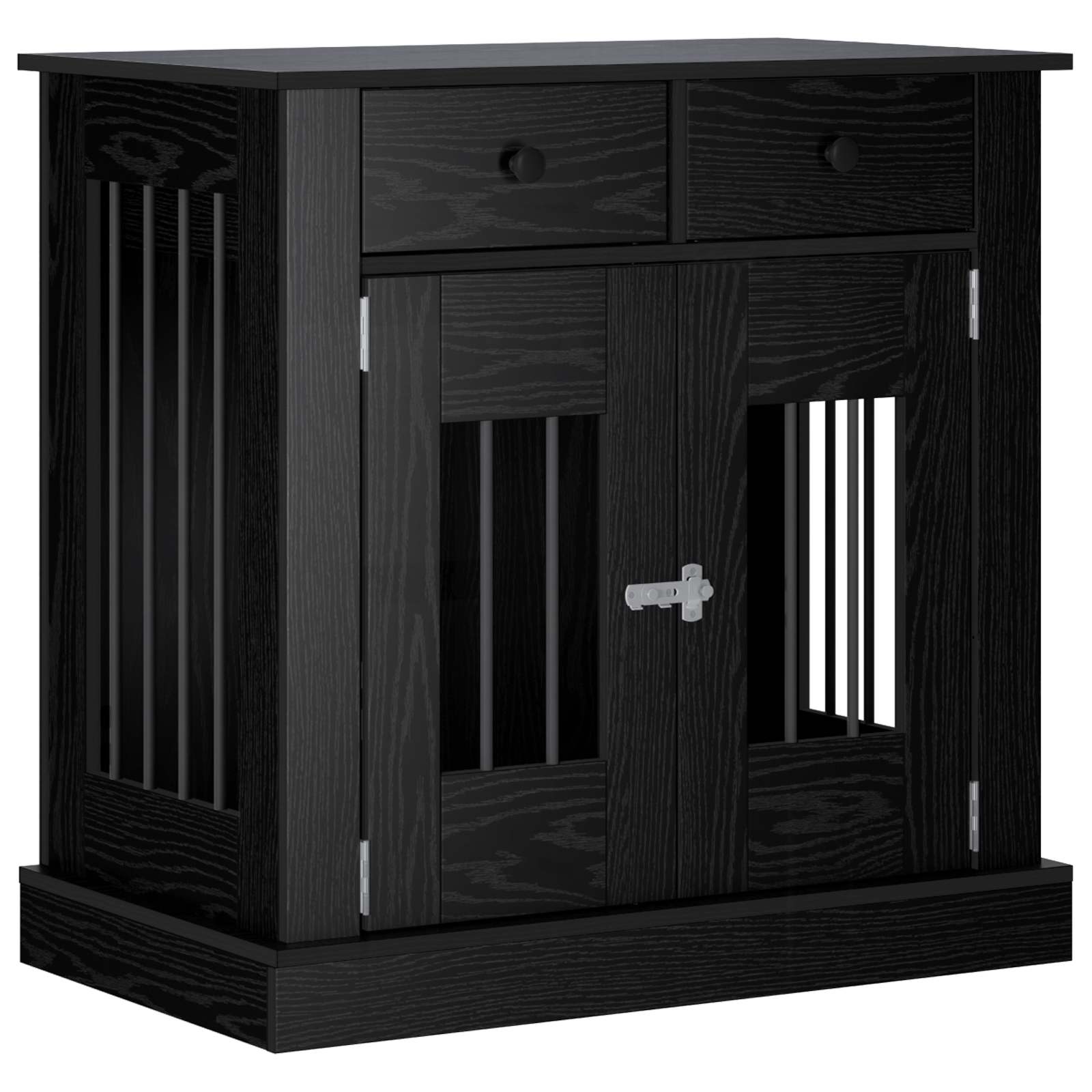 Hundbur möbel Svart ek 80 x 47,5 x 80 cm Konstruerat trä