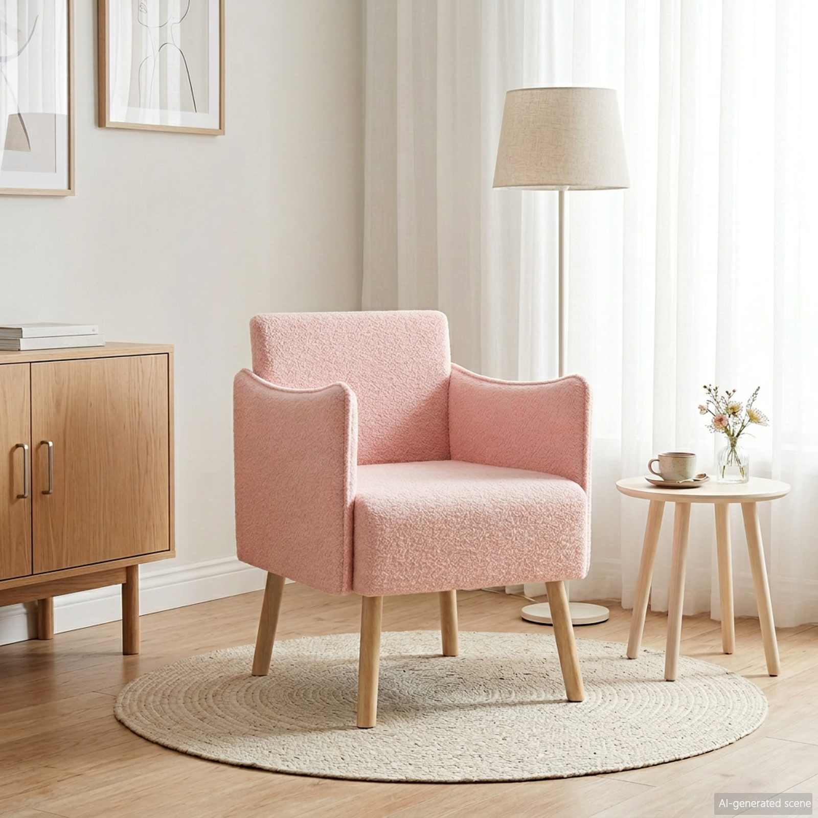 Accentfåtölj Rosa Bouclé