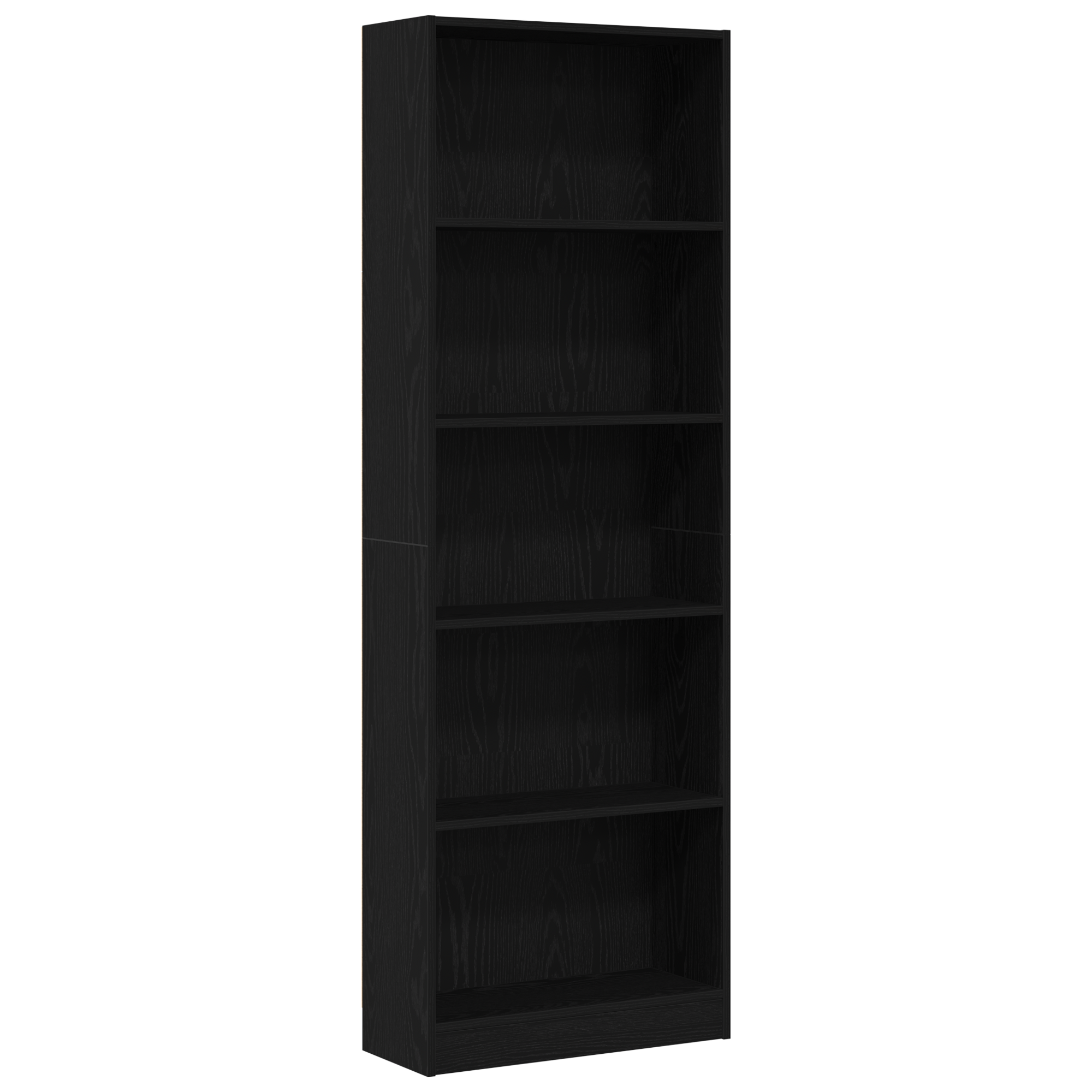Hyllsystem 60 x 24 x 176 cm Konstruerat trä Svart Ek